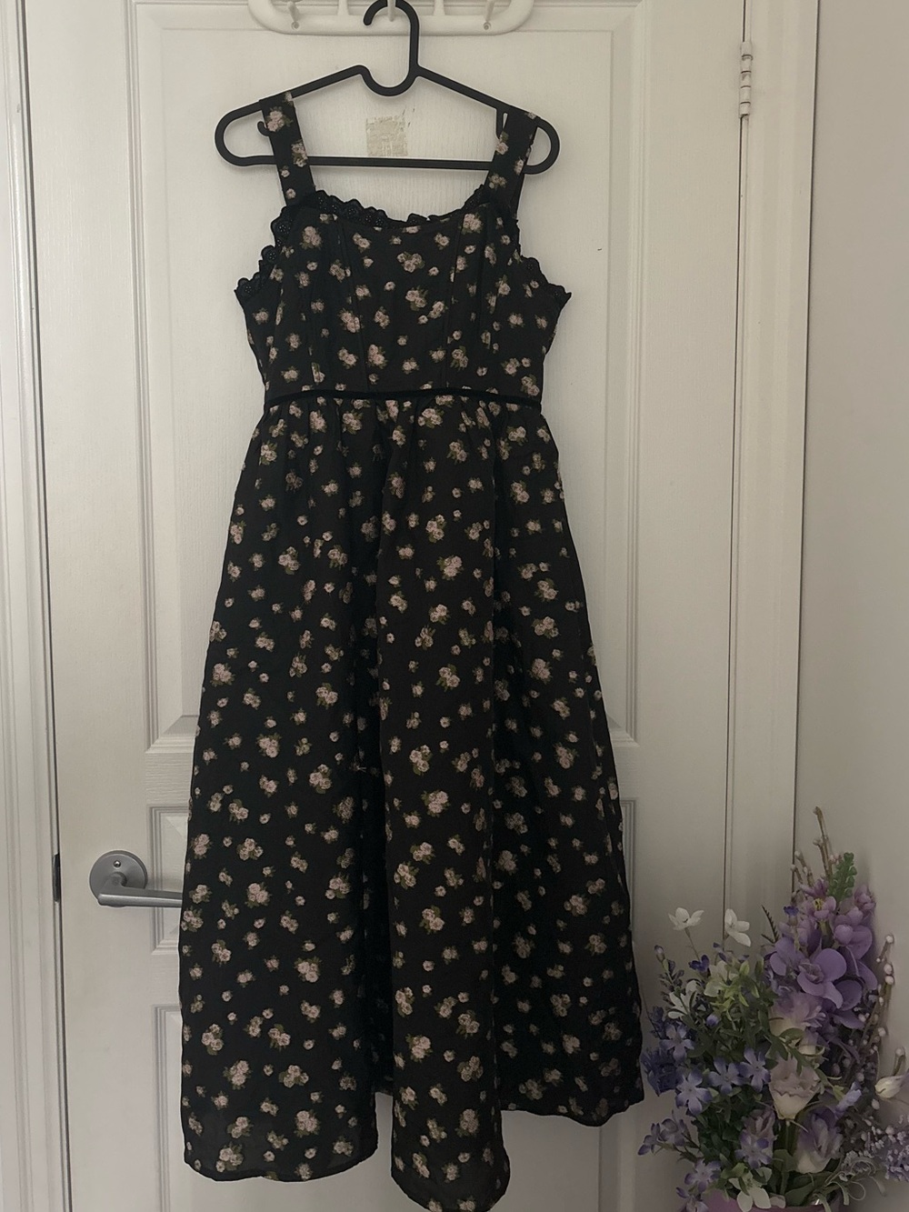Vintage Rose Jacquard Corset Dress
